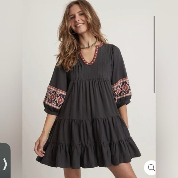 Marine Layer Dresses & Skirts - Marine Layer Olema Long Sleeve Mini Dress Embroidered Boho Prairie